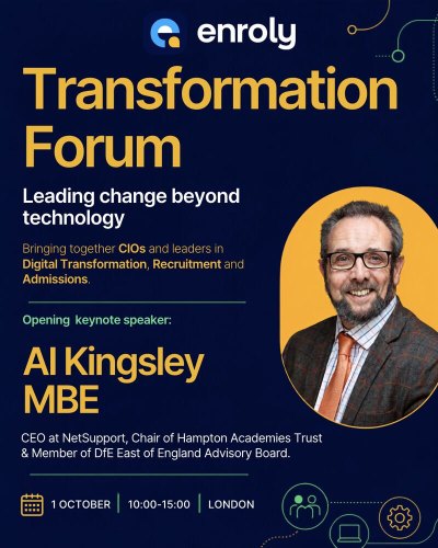 Enroly Transformation Forum, London, 1 October 2026: opening keynote speaker